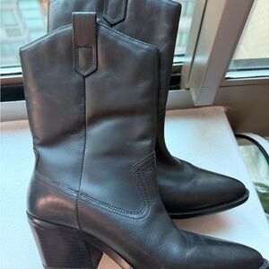 Black Leather Women's Boots